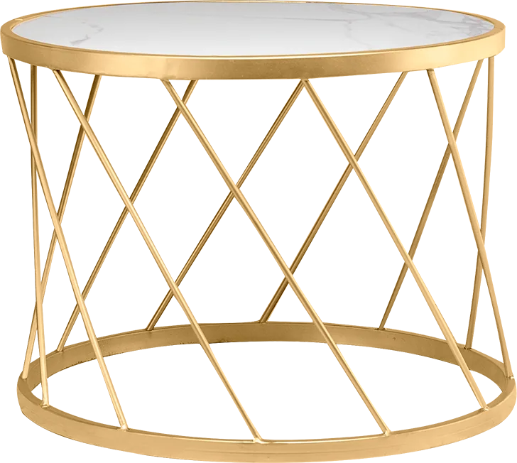 Mesa de Centro Dorada Espiral