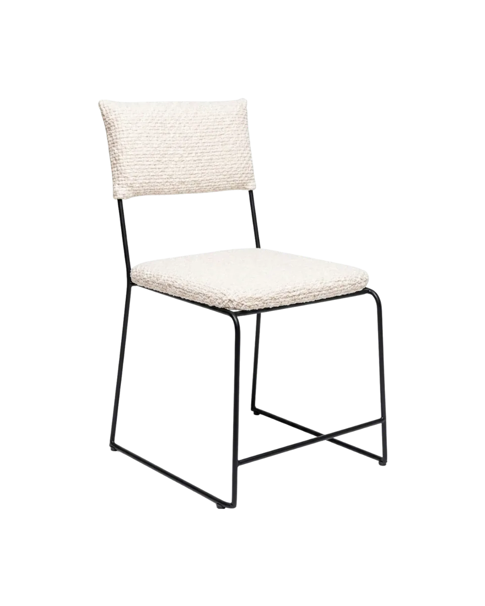 Silla Smith Estructura Negra Cojin Bruma White