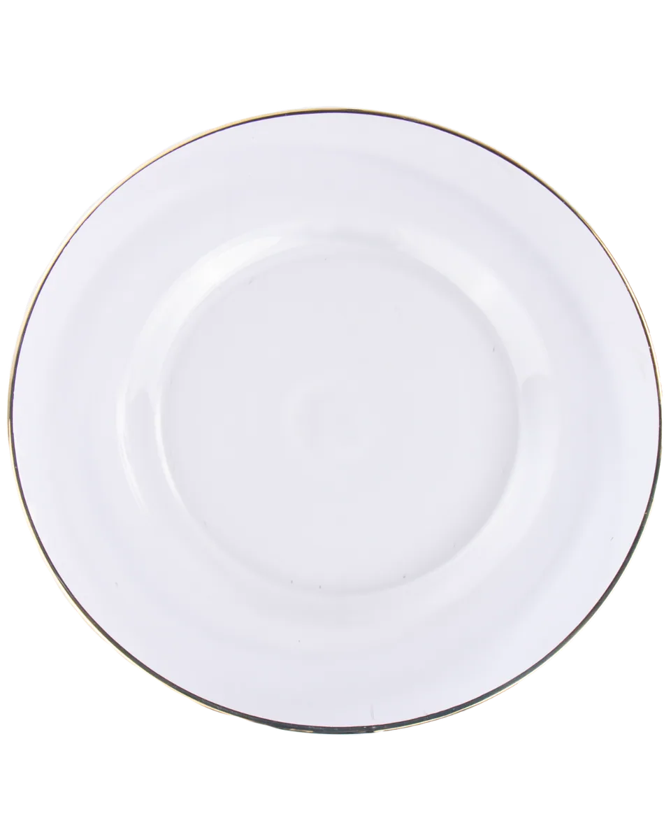 Plato Base Filo Dorado Transparente