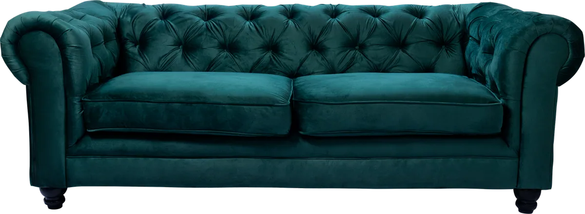 Sillón Triple Abotonado Cerceta
