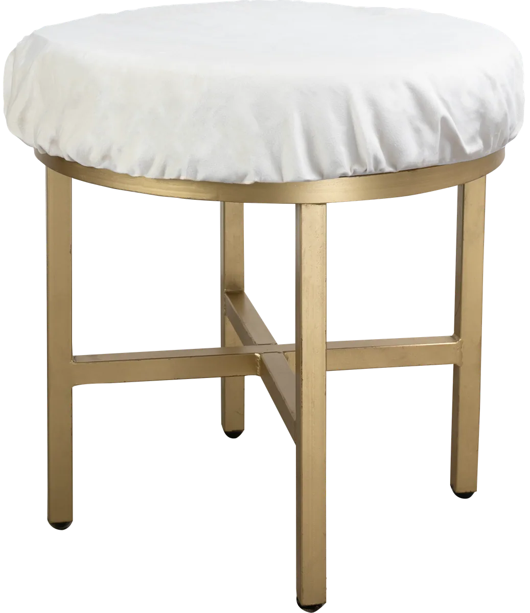 Taburete Herrería Dorada Funda Beige