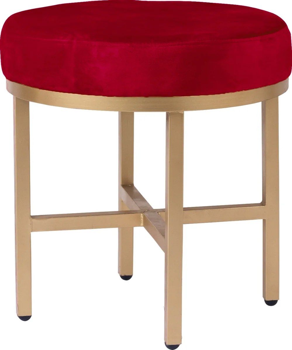 Taburete Herrería Dorada Funda Cereza
